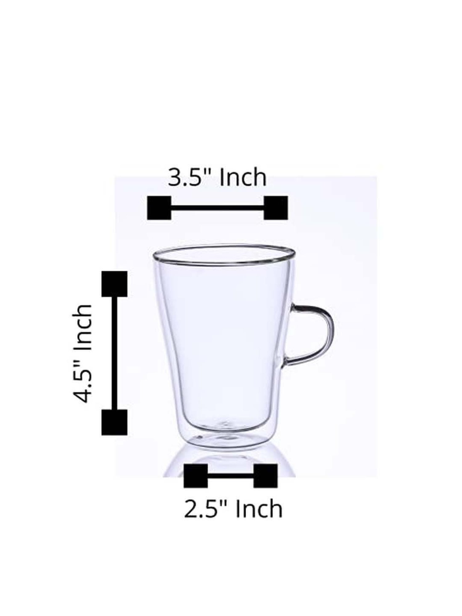 JCPL White & Red Ceramic Cup (0.18 L) - Set of 6