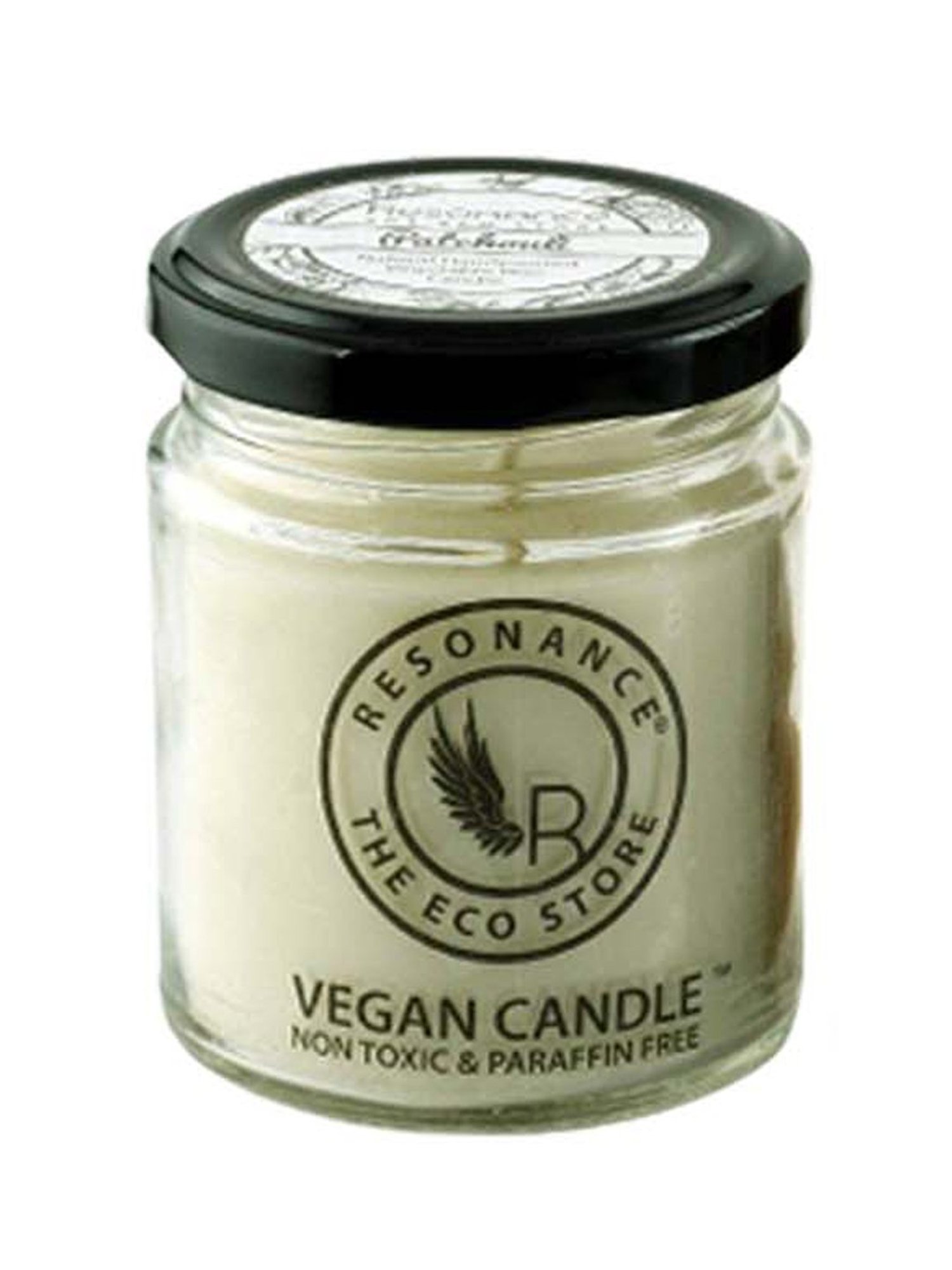 RESONANCE White Soy Wax Scented Aromatic VEGAN Candles (Patchouli) - Set of 2