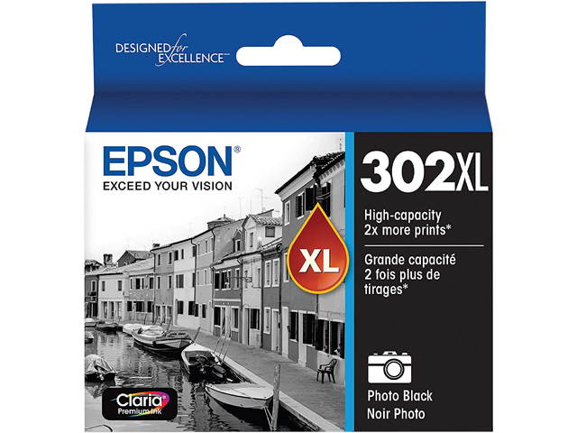 EPSON Claria 302XL T302XL120-S High-Yield Ink - Photo Black