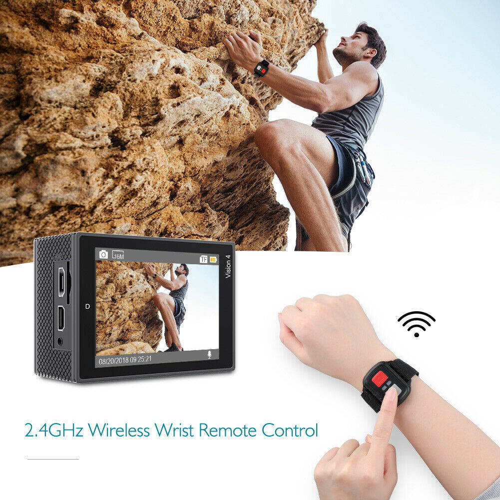 Dragon Touch Vision 4 Sport Aktion Kamera Action Cam 4K WiFi Unterwasserkamera