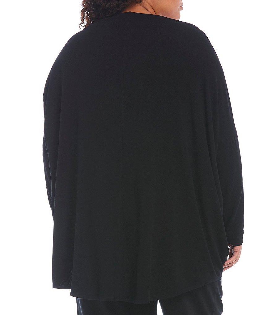 Bryn Walker Plus Size Dimitri French Terry Dolman Long Sleeve Drape Boat Neck Tunic