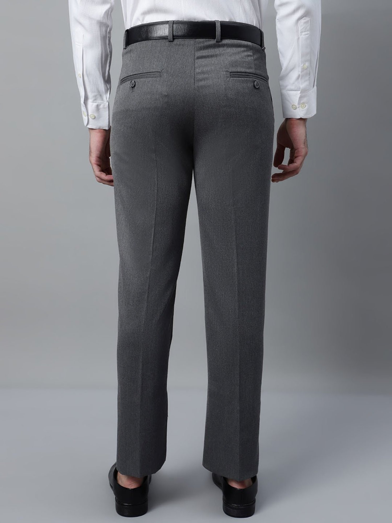 Cantabil Grey Poly Viscose Regular fit  Trousers
