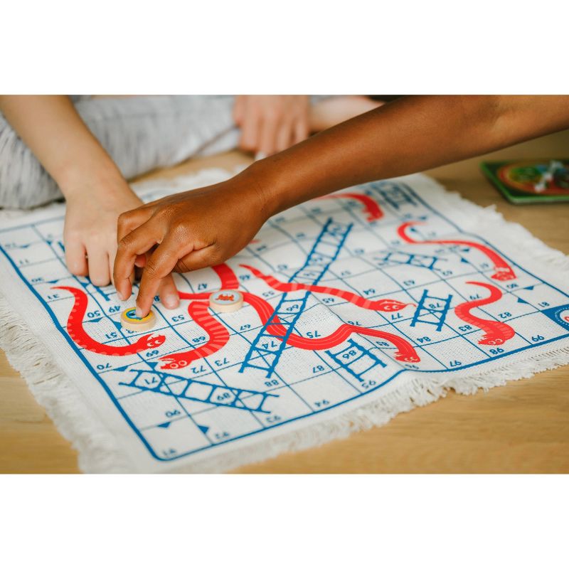 Chuckle & Roar 3-in-1 Checkers, Tic-Tac-Toe, Snakes & Ladders Family Game Set