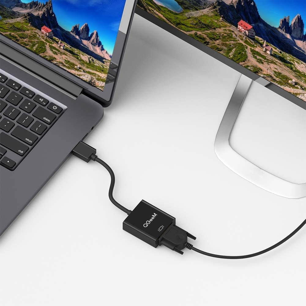 HDMI to VGA,QGeeM Gold-Plated HDMI to VGA Adapter (Male to Female) for Computer,Desktop,Laptop,PC,Monitor,Projector,HDTV, Chromebook,Raspberry Pi,Roku,Xbox and More(Black)