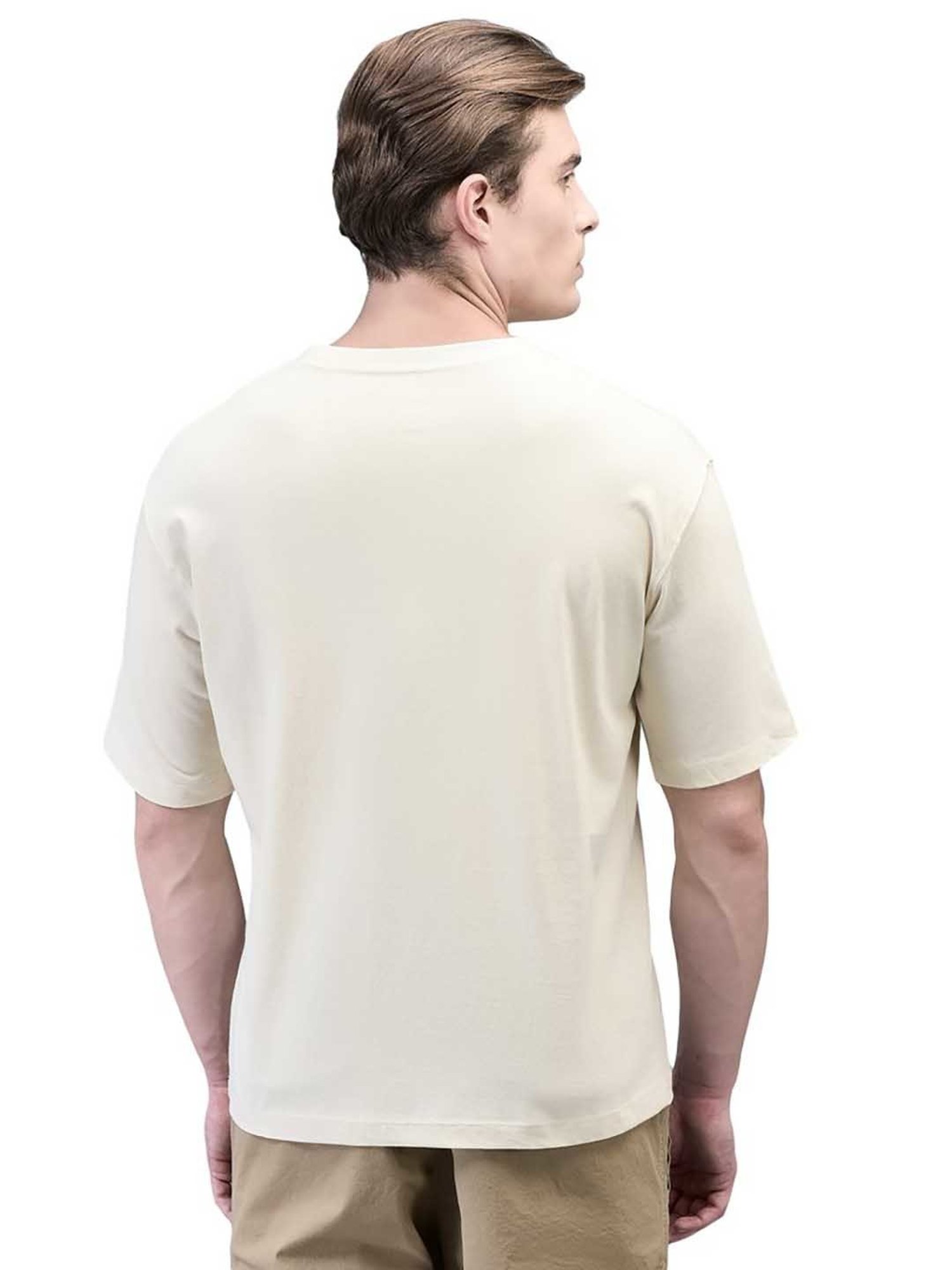 Woodland Off White Regular Fit Printed Crew T-Shirt