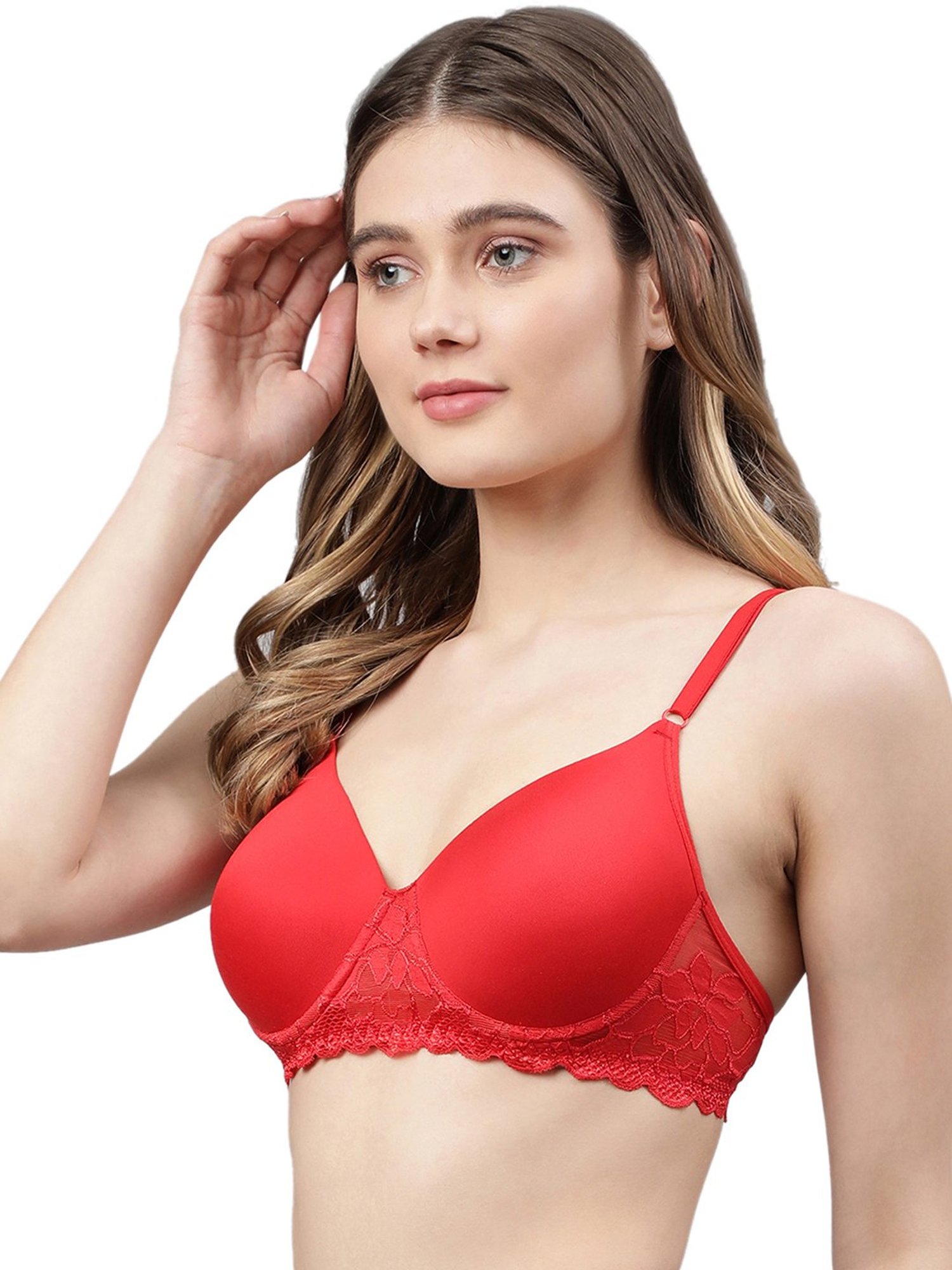 Cukoo Red Full Coverage Padded Everyday Bra