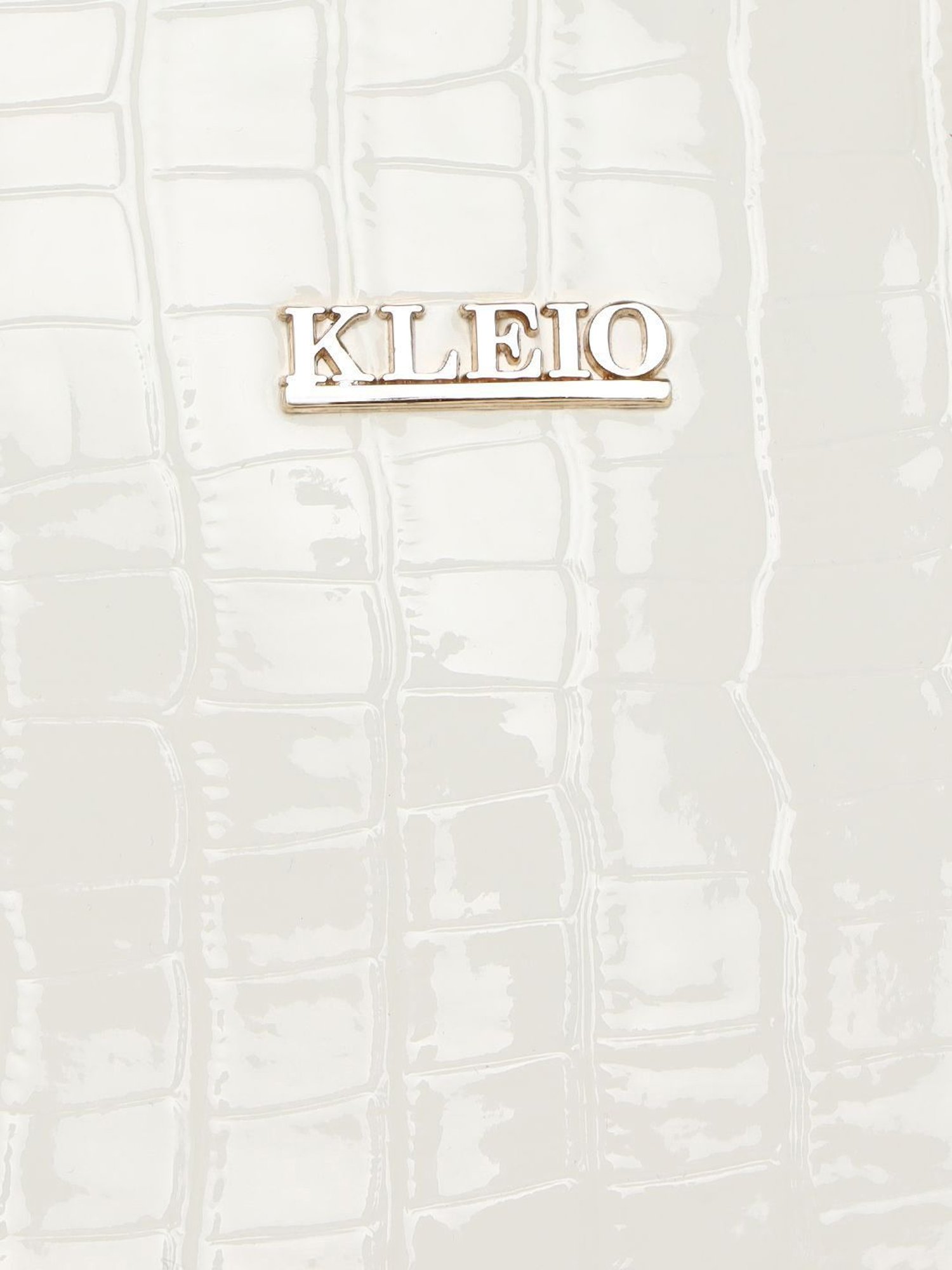 KLEIO White Textured Medium Handbag