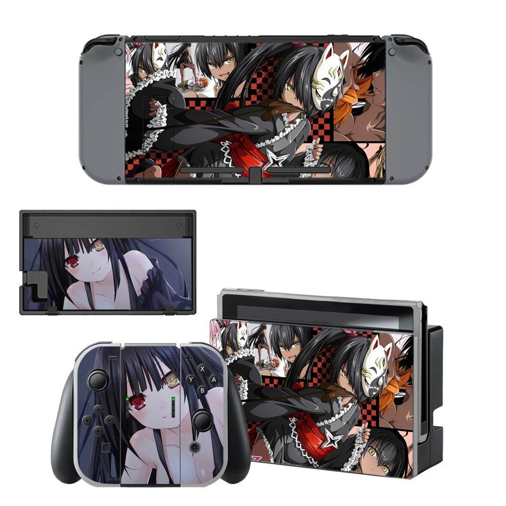 Anime Cute Girl Tokisaki Kurumi Skins for Nintendo Switch Skin Sticker for Nintendoswitch console Joy-Con Controller Stickers