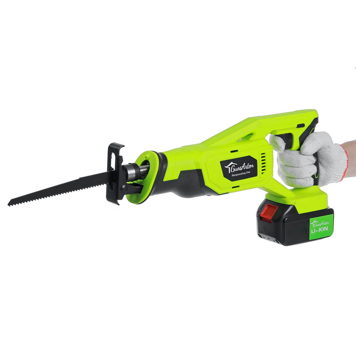 288VF Reciprocating Saws Saber Saw Portable Cordless Electric Jig Saw With Led Light & 1/2pcs Battery & 6pcs Saw Blade-Two Batteries