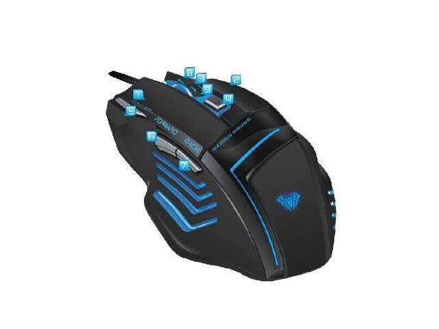 A-jazz 8D 2000DPI AULA Ghost Shark Firepower 7 Buttons USB Optical High-End Professional Gaming Mouse