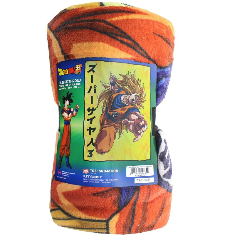 Just Funky Dragon Ball Z Goku Super Saiyan 3 Japanese Fleece Throw Blanket