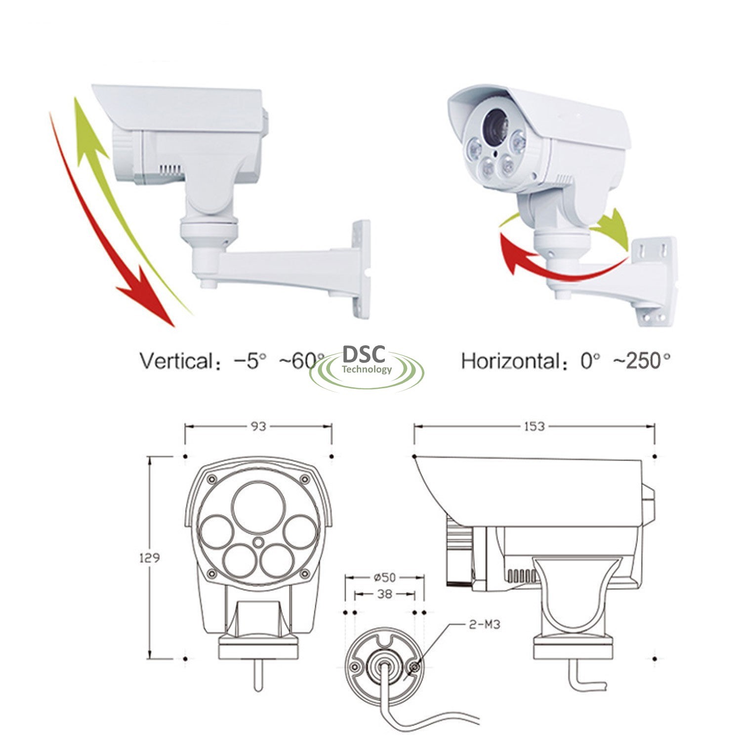Rotary 1080P ONVIF Outdoor Bullet PTZ IP Camera With POE,Card Slot 2.0MP 10X Zoom,IR 80m Night-Vision CCTV IP Camera,SD Card Slot
