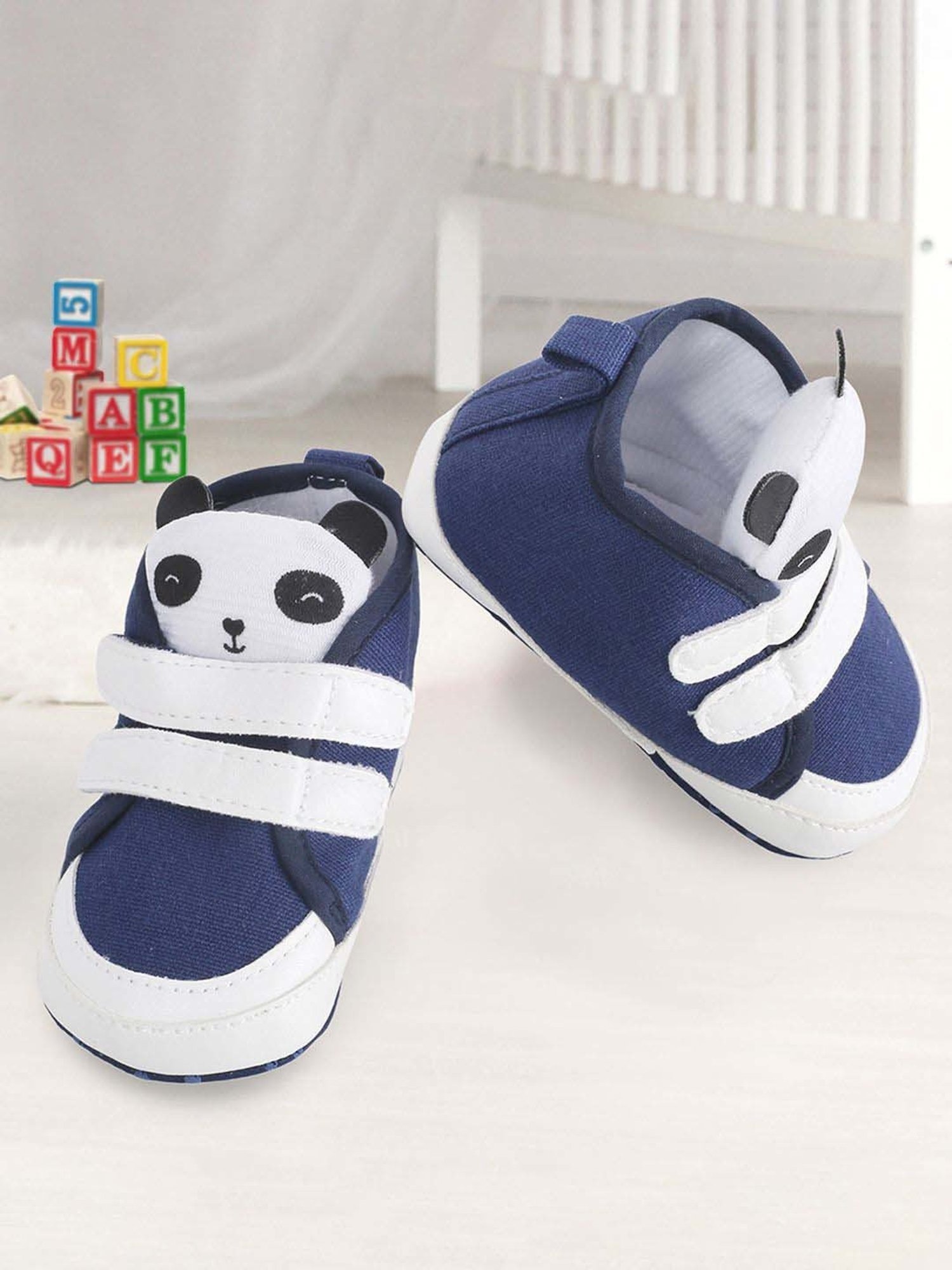 Baby Moo Kids Navy & White Casual Booties