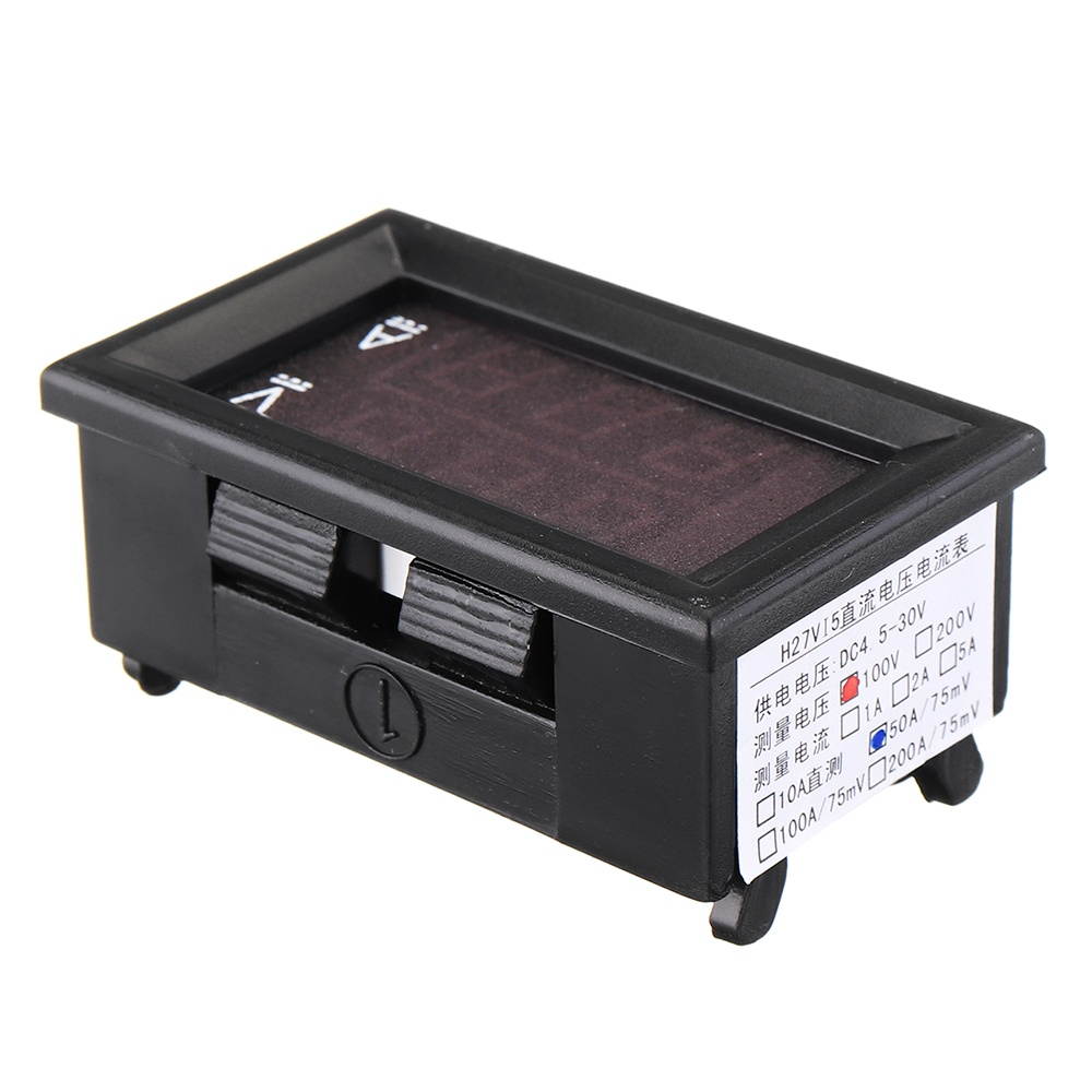 Mini Digital Blue + Red Led DC Current Meter Voltmeter With 50A 75mV Ampere Shunt