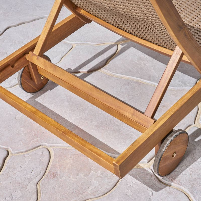 NewPort Outdoor Wicker Chaise Lounge - Dark Gray - Coaster