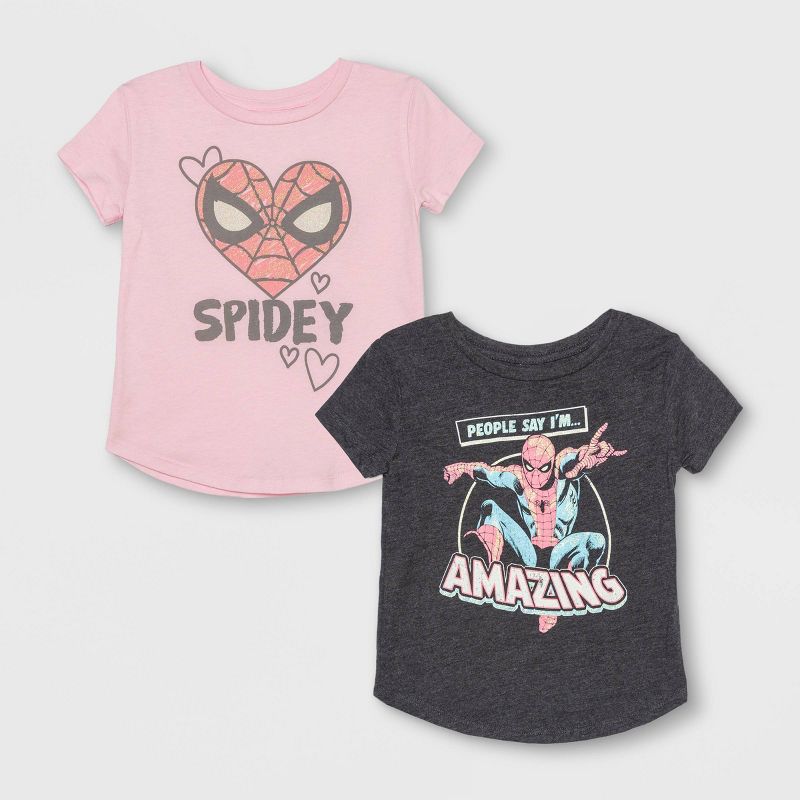 Toddler Girls' 2pk Marvel Spider-Man Suit Sets T-Shirt - 2T