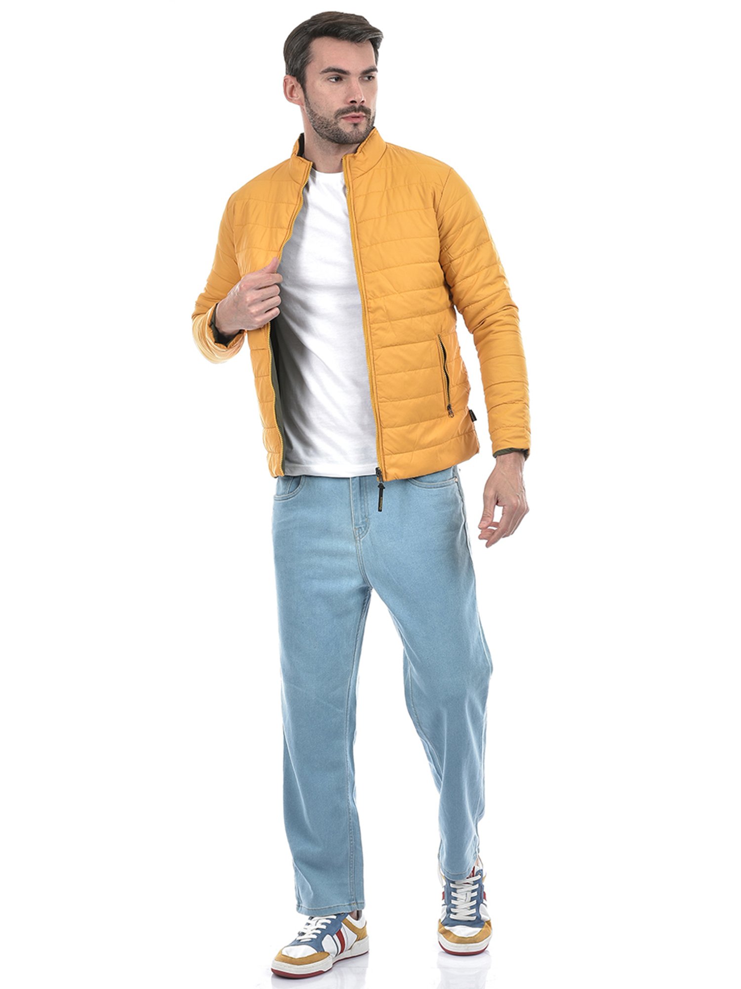 Integriti Mustard & Olive  Regular Fit Reversible Jacket