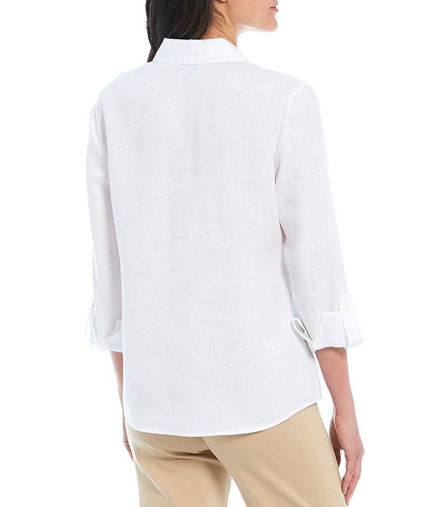 Investments Petites Hannah Gold Label Non-Iron Hemp Relaxed Shirt