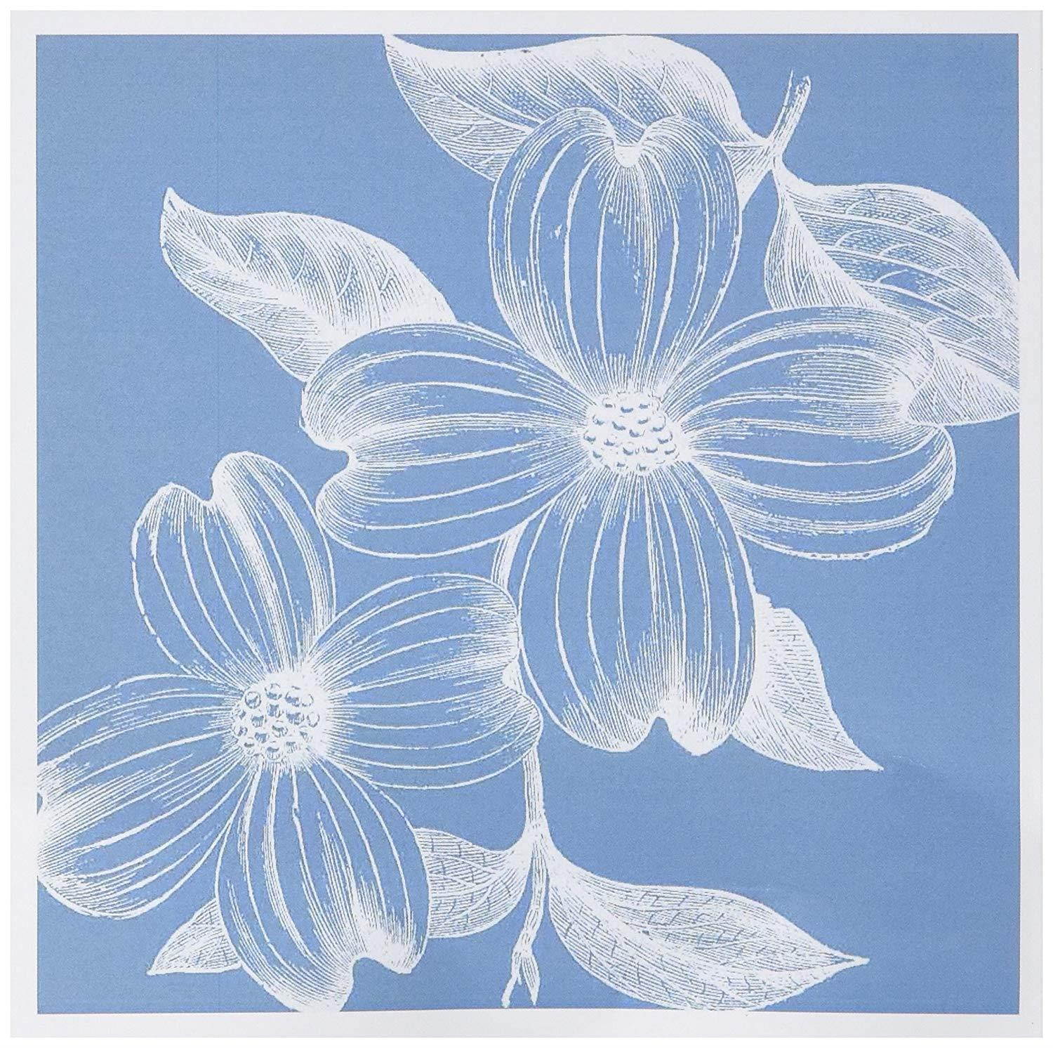 3dRose Set of 12 Greeting Cards, Teal and White Dogwood Flowers (gc_186762_2)