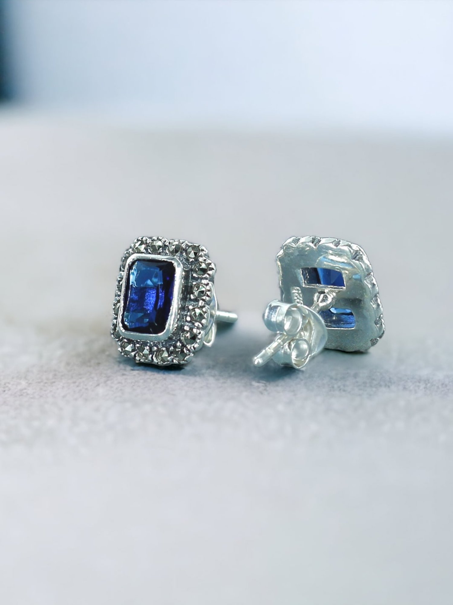 Taraash 925 Silver Marquise CZ Stud Earrings For Women