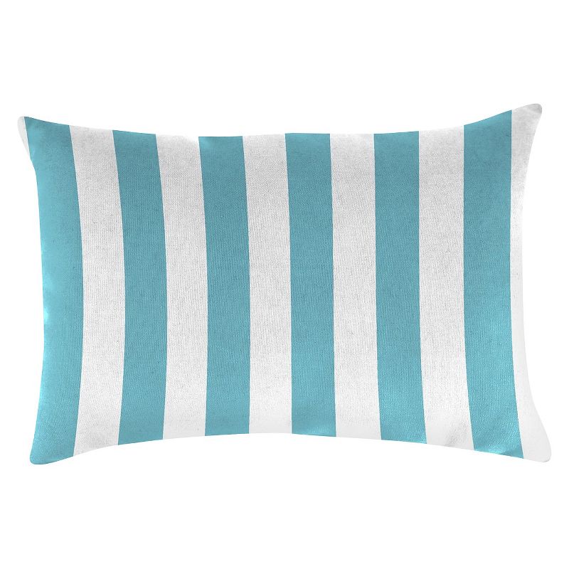 Outdoor Throw Pillow Set Jordan Manufacturing Washed Turquoise White