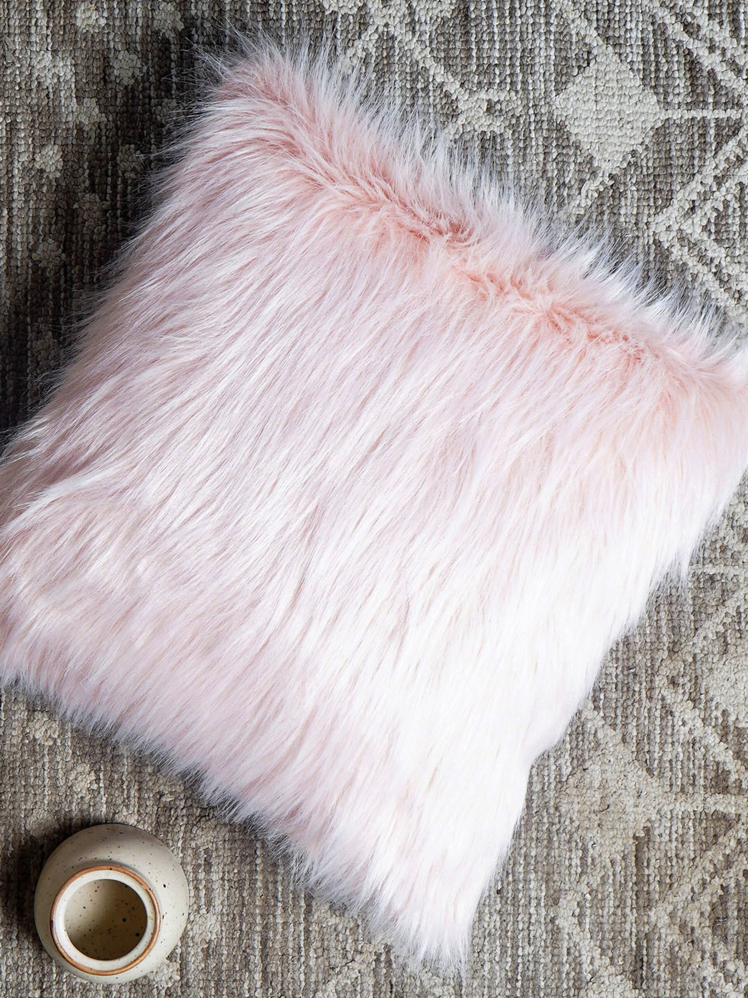 The Artment BrushedDreams Faux Fur Pink Purr Cushion Cover (Set of 2)