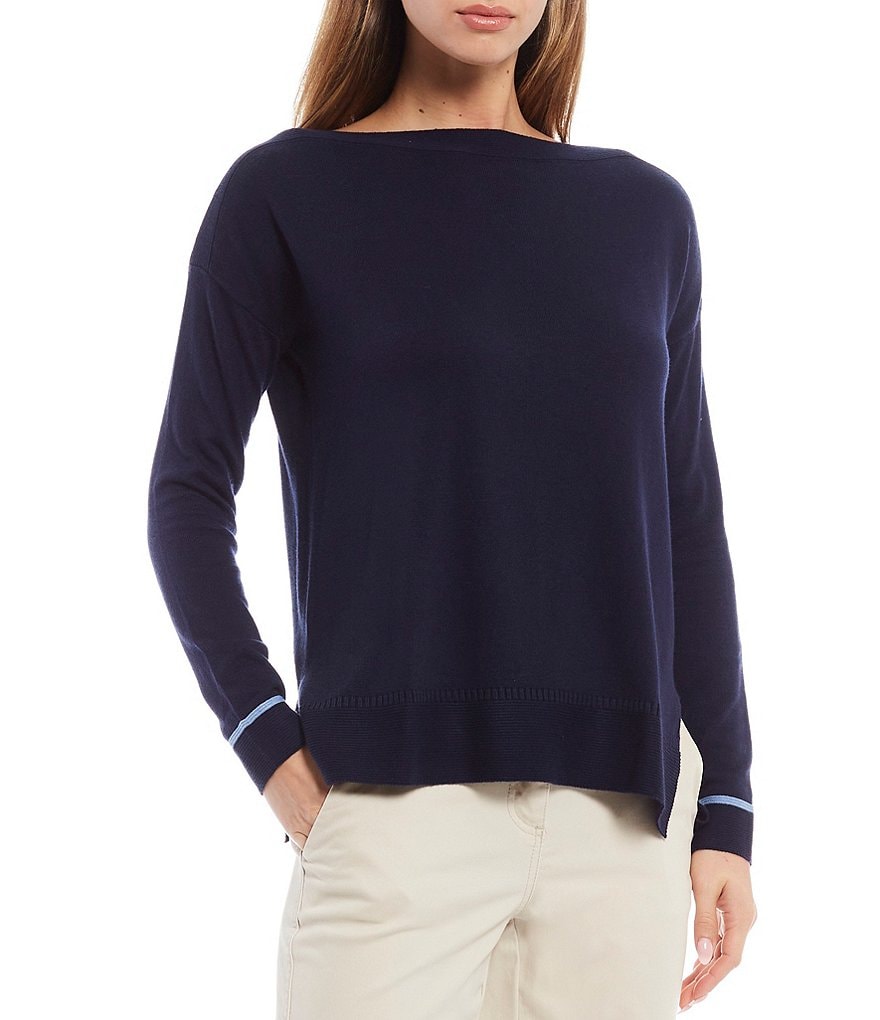 Joules Vivianna Boat Neck Rib Trim Long Sleeve Sweater