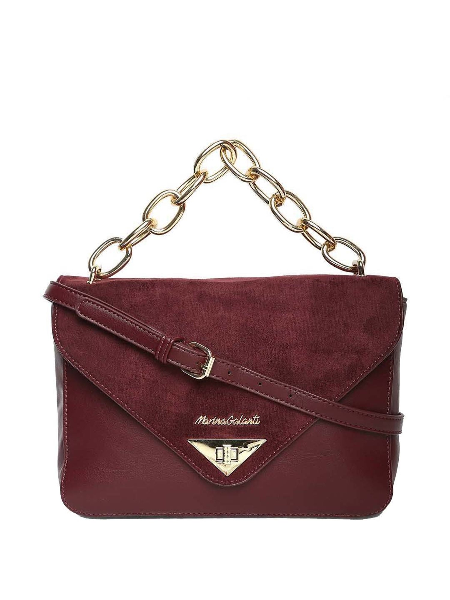 Marina Galanti Maroon Solid Medium Satchel Handbag