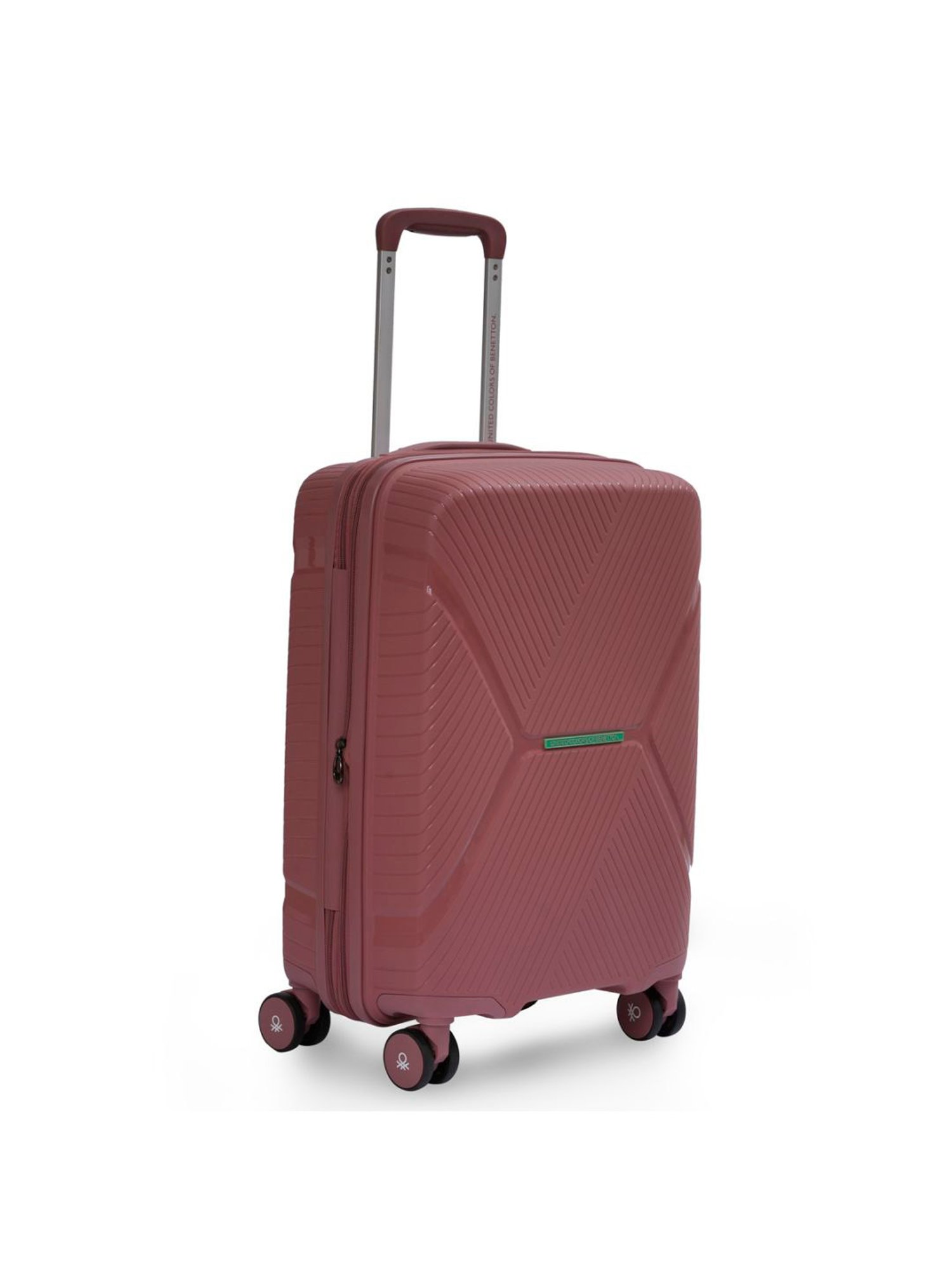 United Colors of Benetton Galaxy Pink Textured Hard Cabin Trolley Bag - 55 Cm