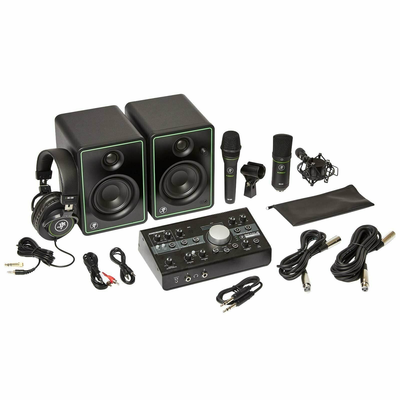 Mackie Studio Bundle w CR3-X Speakers, Big Knob Interface, Mic & Headphones