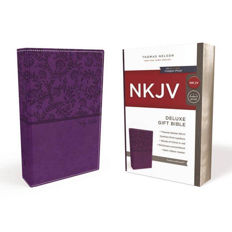 NKJV, Deluxe Gift Bible, Imitation Leather, Purple, Red Letter Edition - by  Thomas Nelson (Leather Bound)