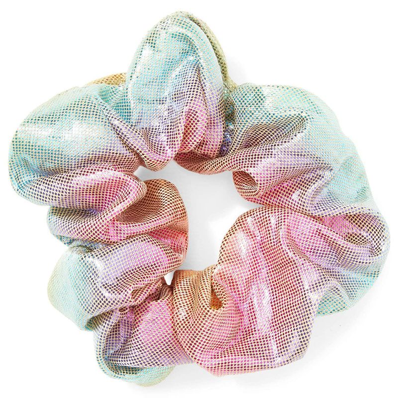 Glamlily Set of 6 Metallic Pastel Tie Dye Rainbow Scrunchies & Twist Headbands Elastic Hair Ties Women Girls