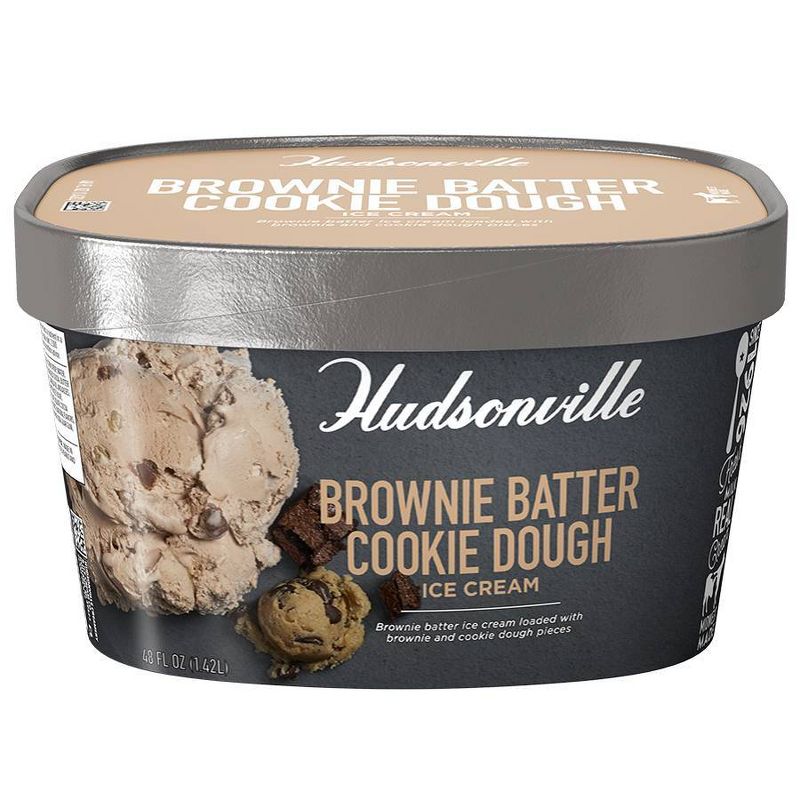 Hudsonville Creamery Brownie Batter Cookie Dough Ice Cream - 48oz
