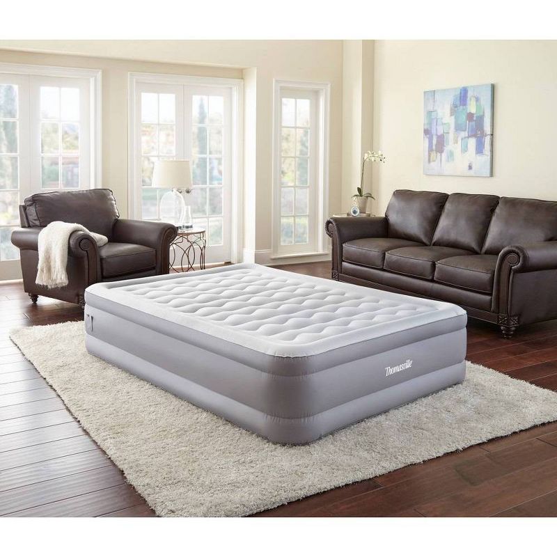 Living iQ Inflatable Portable Small Travel Size Kids Toddler Sleeping Blow Up Air Bed Mattress with Electric Pump and Headboard, Marvel Avengers