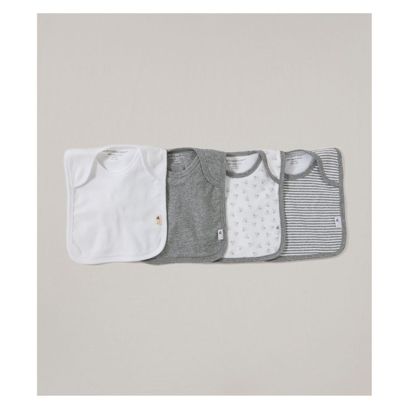 Burt's Bees Baby® Organic Cotton 4pk Lap Shoulder Bibs - Heather Gray
