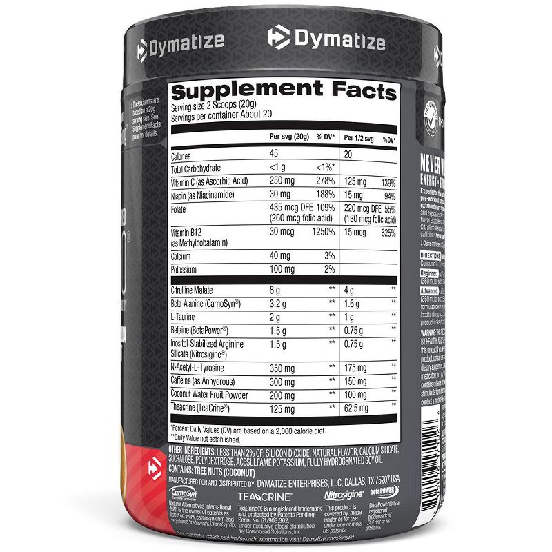 Dymatize Nutrition Perfectly Engineered Pre WO, Pre-Workout Formula, Chilled Fruit Fusion, 14.11 oz (400 g), Sports Nutrition Supplements