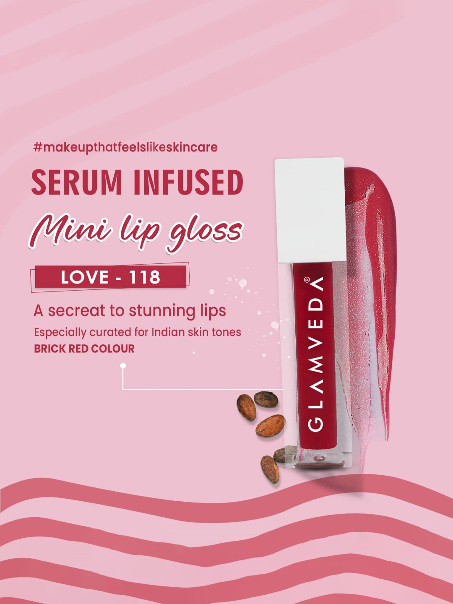 Glamveda Serum Infused Lip Gloss Mini Love-118 - 1.2 ml