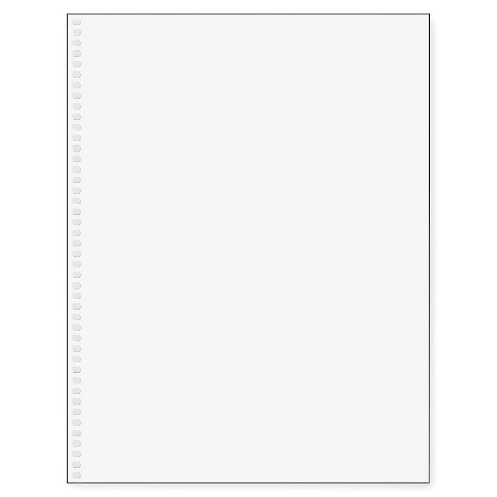 8-1/2'' x 11" Laser Cut Sheet, 20# White Stock, 44 Oval Hole GBC Punch, 0.2475" Pitch for Spiral Bind (Carton of 2500)
