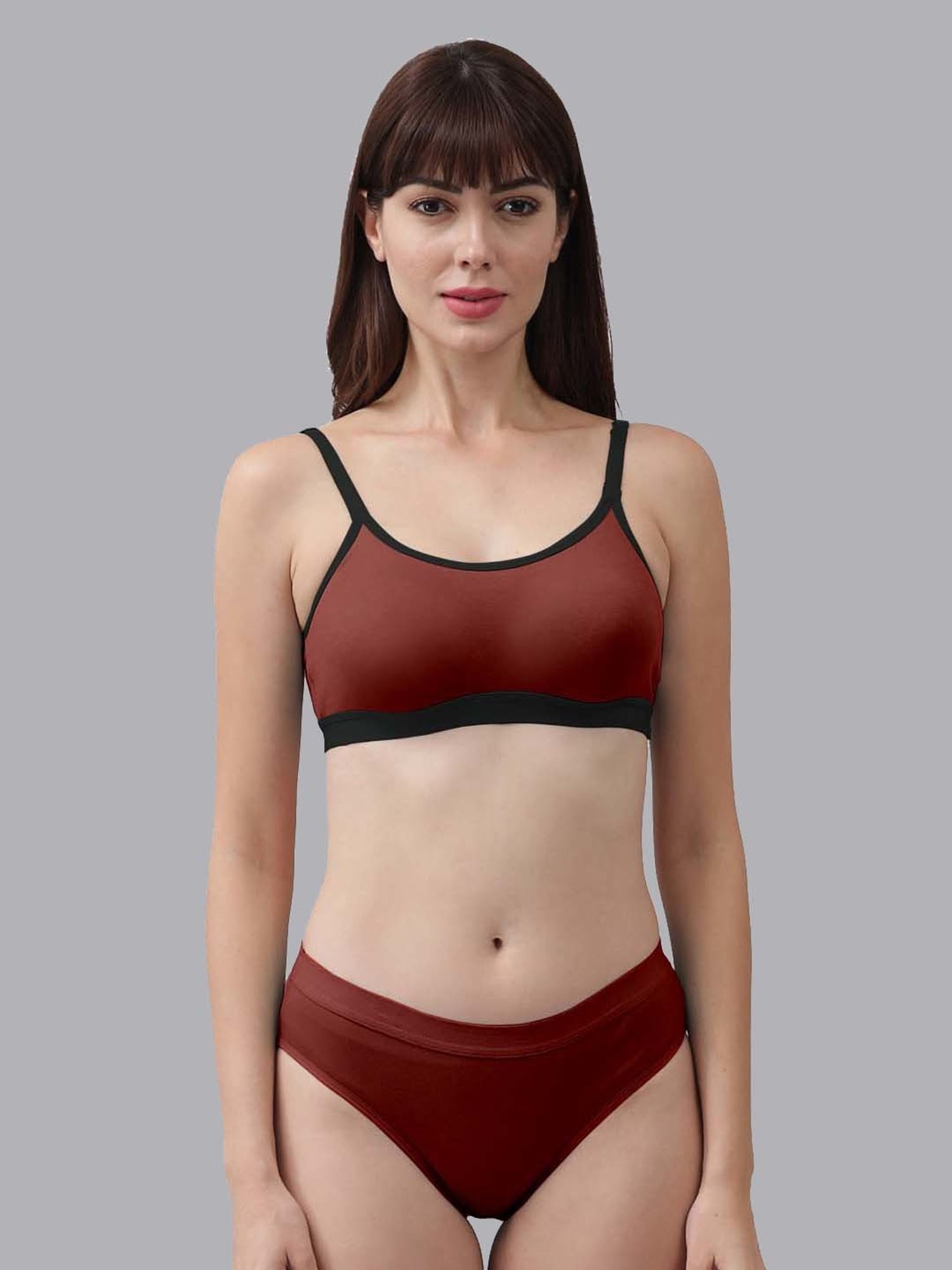 AROUSY Purple & Pink Cotton Bra Panty Set - Pack Of 3