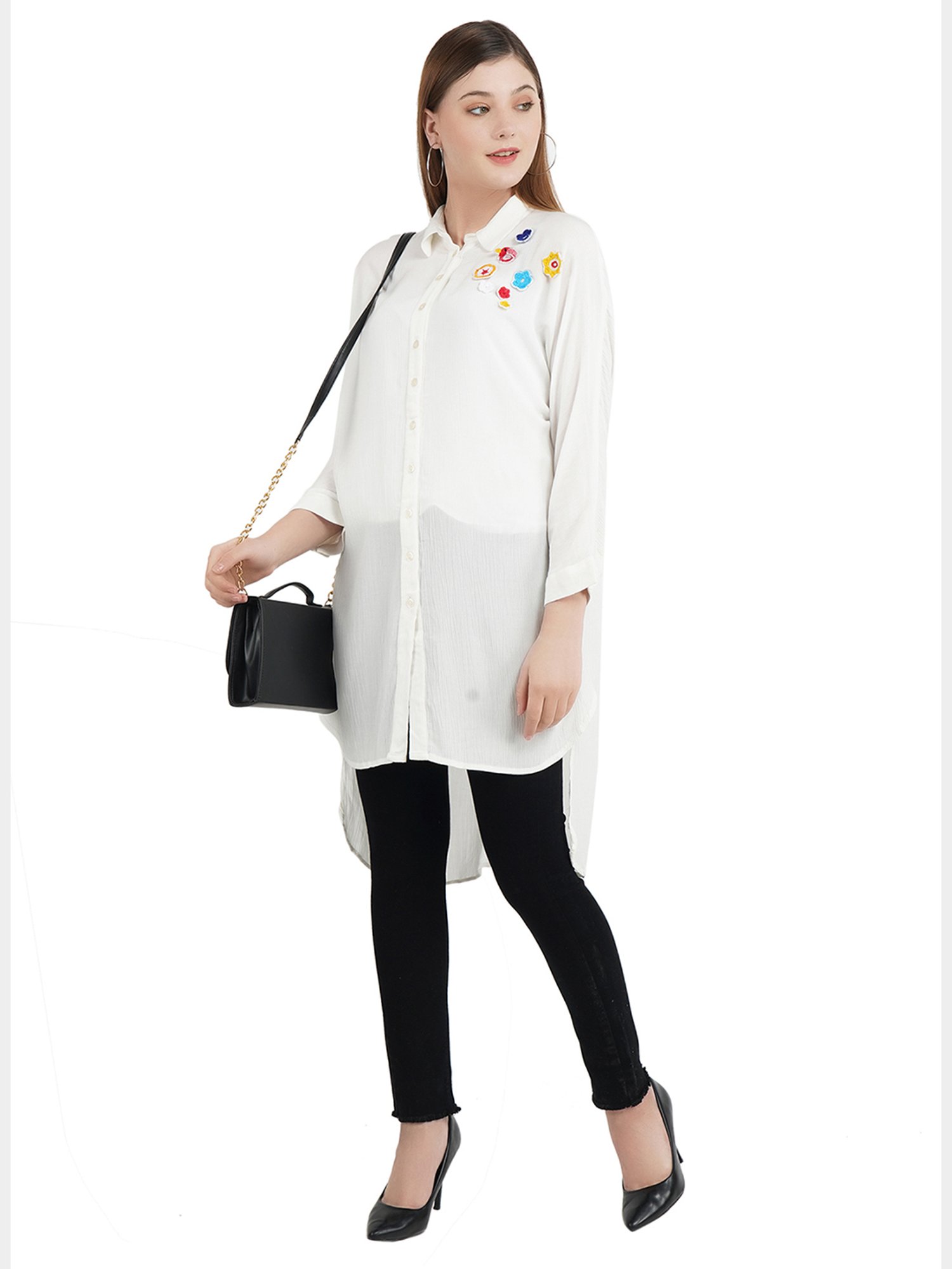Aditi Wasan White Longline Shirt