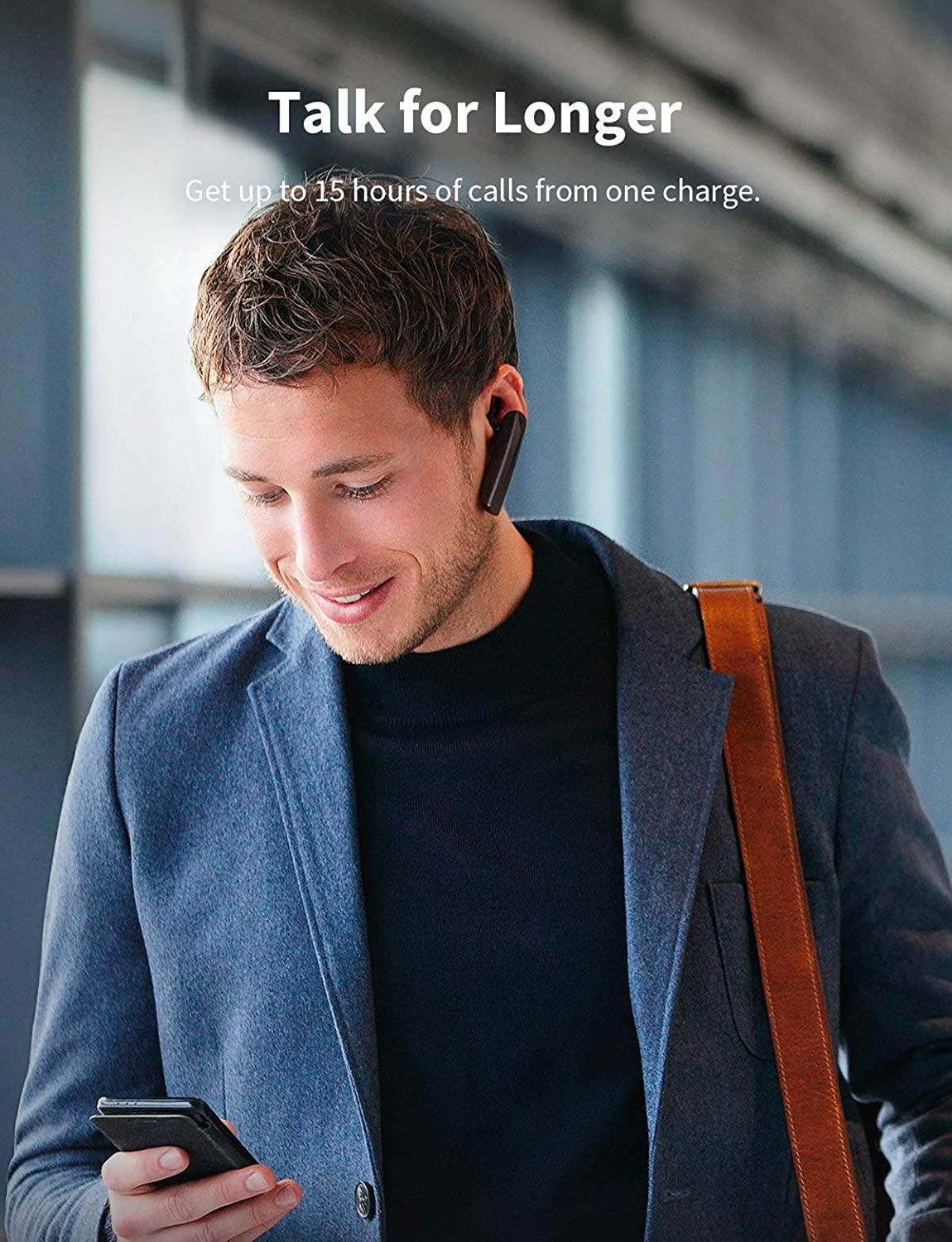 Anker Mono BT Wireless Bluetooth Headset with Microphone - Compatible with iPhone, Android, and Other Leading Smartphones