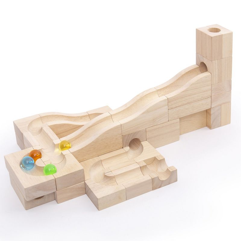 Guidecraft Unit Block Marble Run - 40 Piece Set