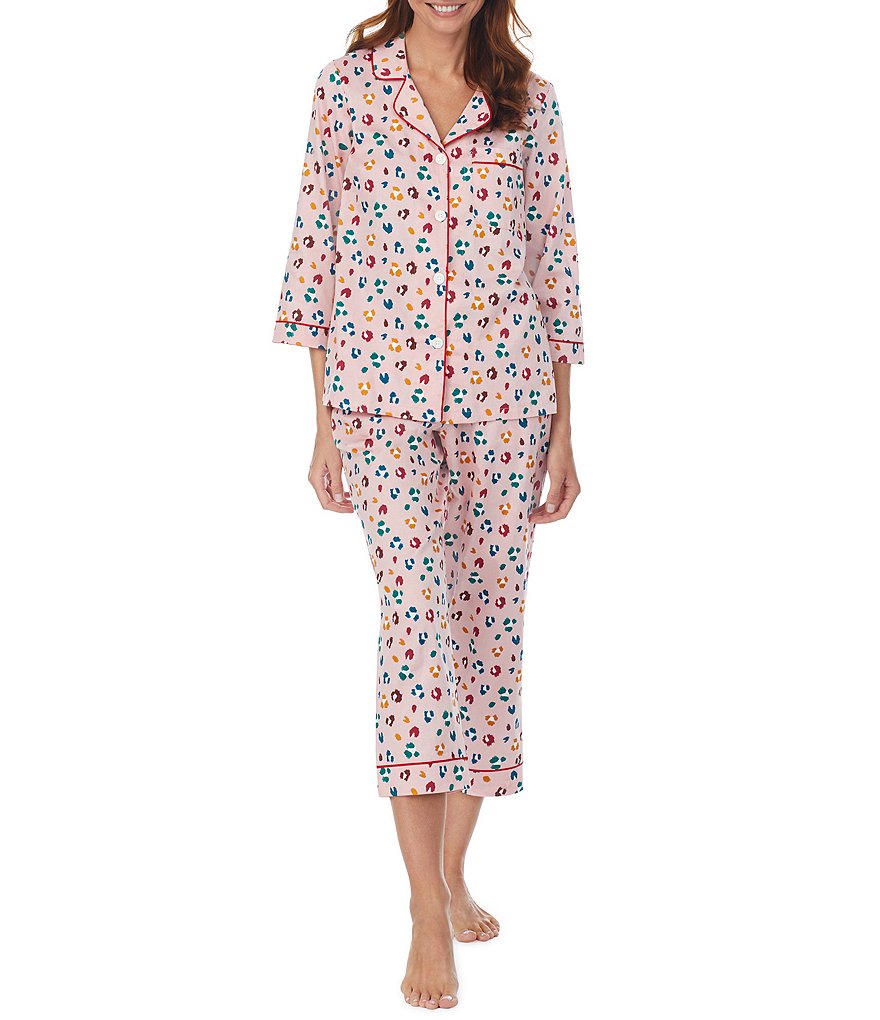 BedHead Pajamas Fierce Sateen Cropped 3/4 Sleeve Coordinating Pajama Set