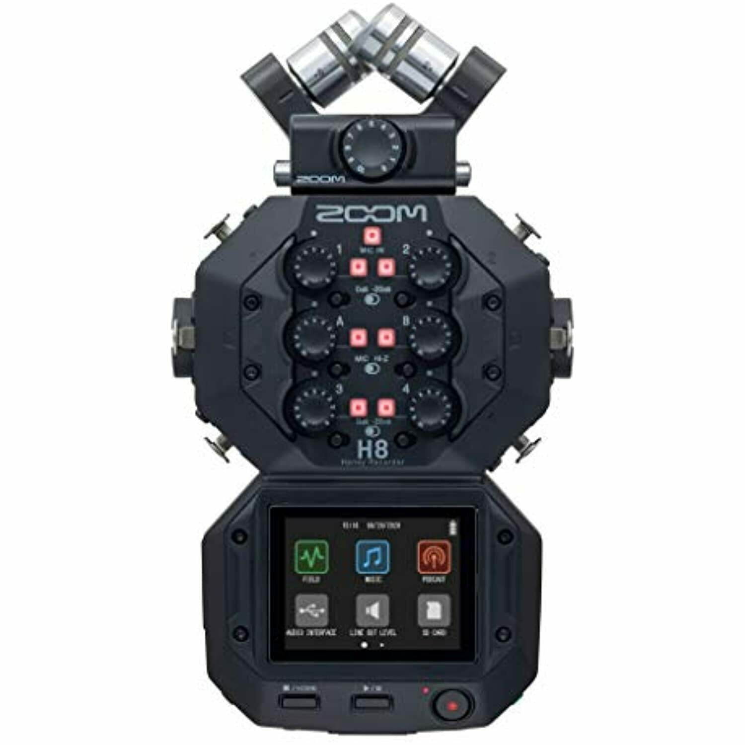 Zoom H8 12-Track Portable Recorder, Stereo Microphones, 6 Inputs, Touchscreen Interface, USB Audio Interface, Battery Powered, for Stereo/Multitrack Audio for Video, Podcasting, and Music