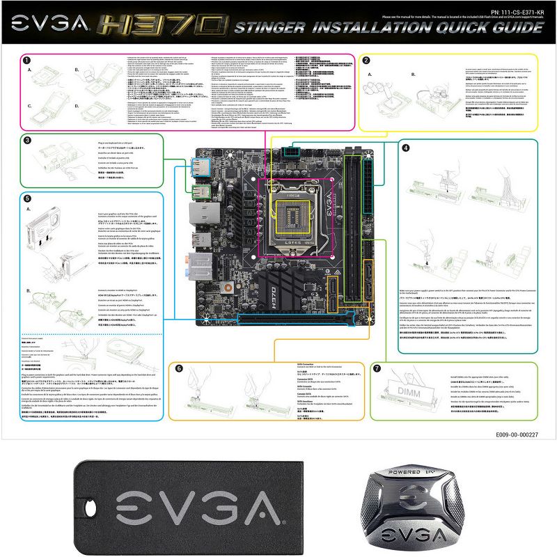 EVGA H370 Stinger Desktop Motherboard - Intel Chipset - Socket H4 LGA-1151 - 32 GB DDR4 SDRAM Maximum RAM - DIMM - 2 x Memory Slots - Gigabit Ethernet