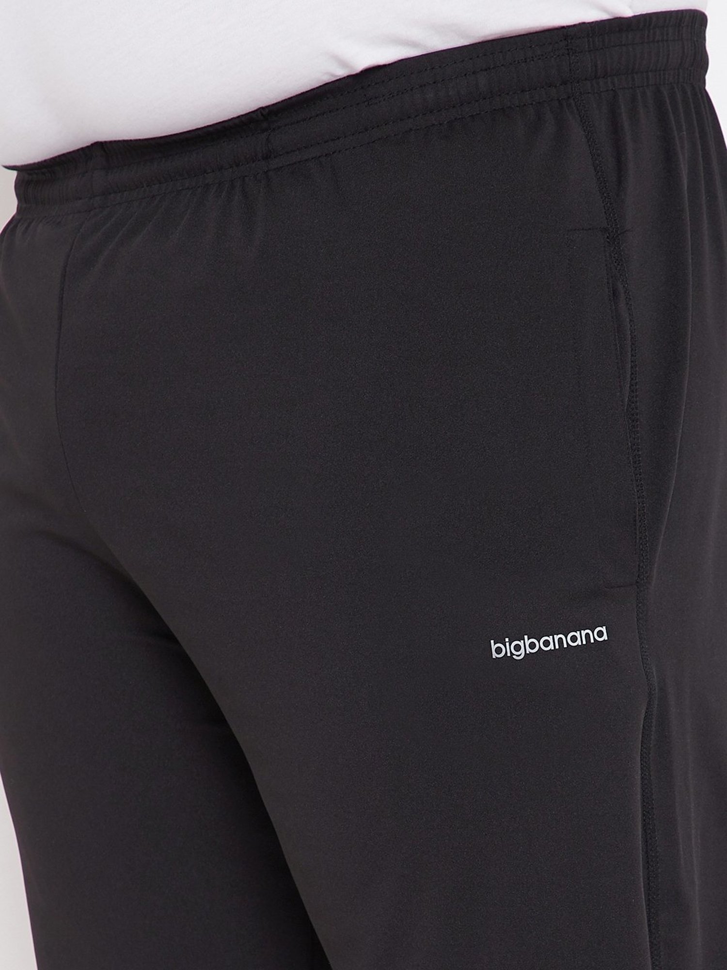 Bigbanana Black Regular Fit Printed Trackpants