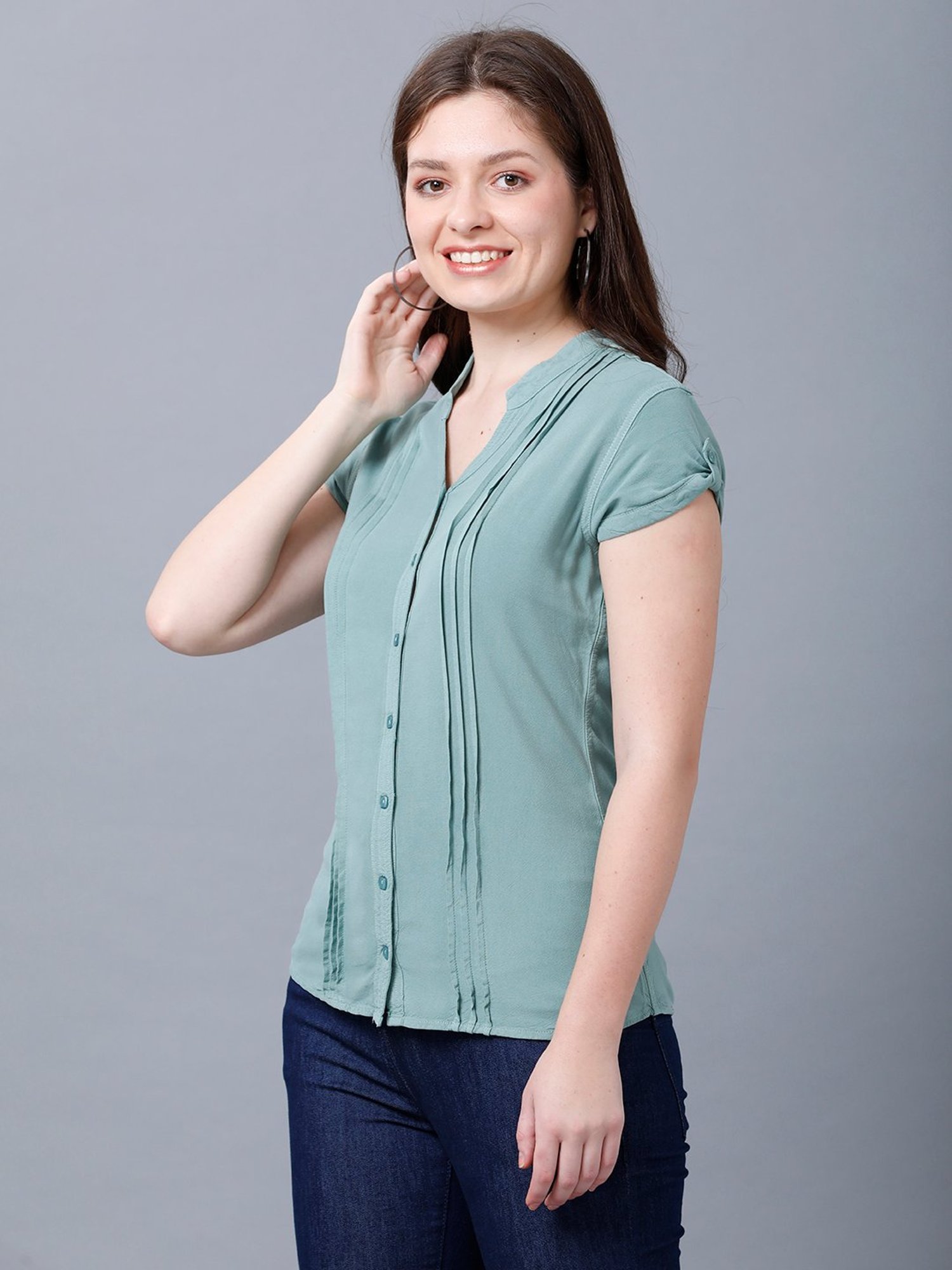 Identiti Mint Green Slim Fit Shirt