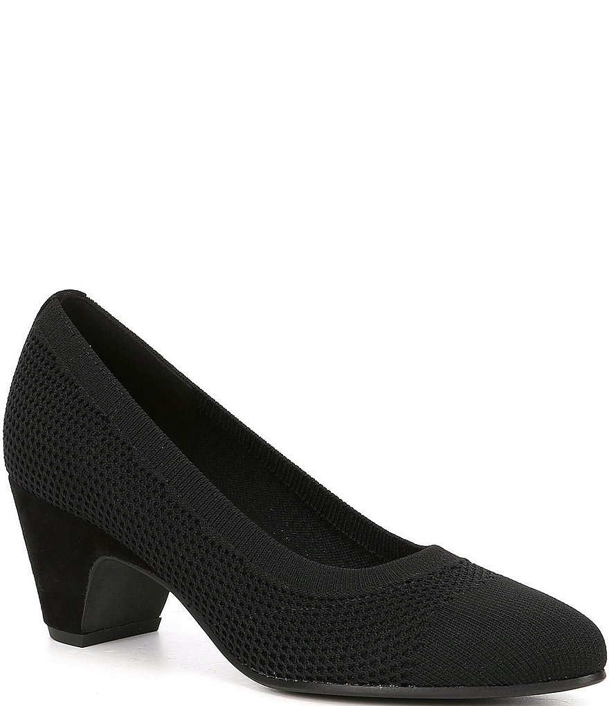 Eileen Fisher Kiss Stretch Fabric Block Heel Pumps
