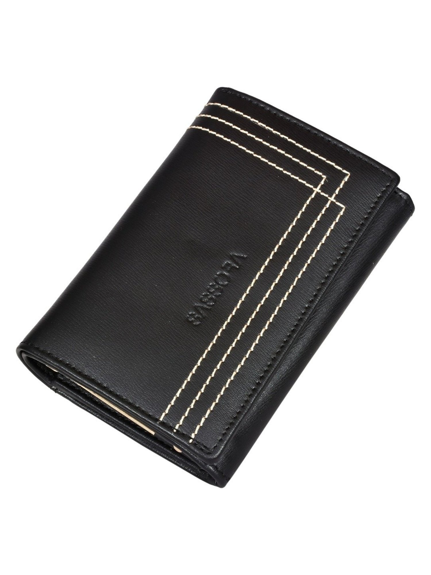 SASSORA IRIS Black Leather Wallet