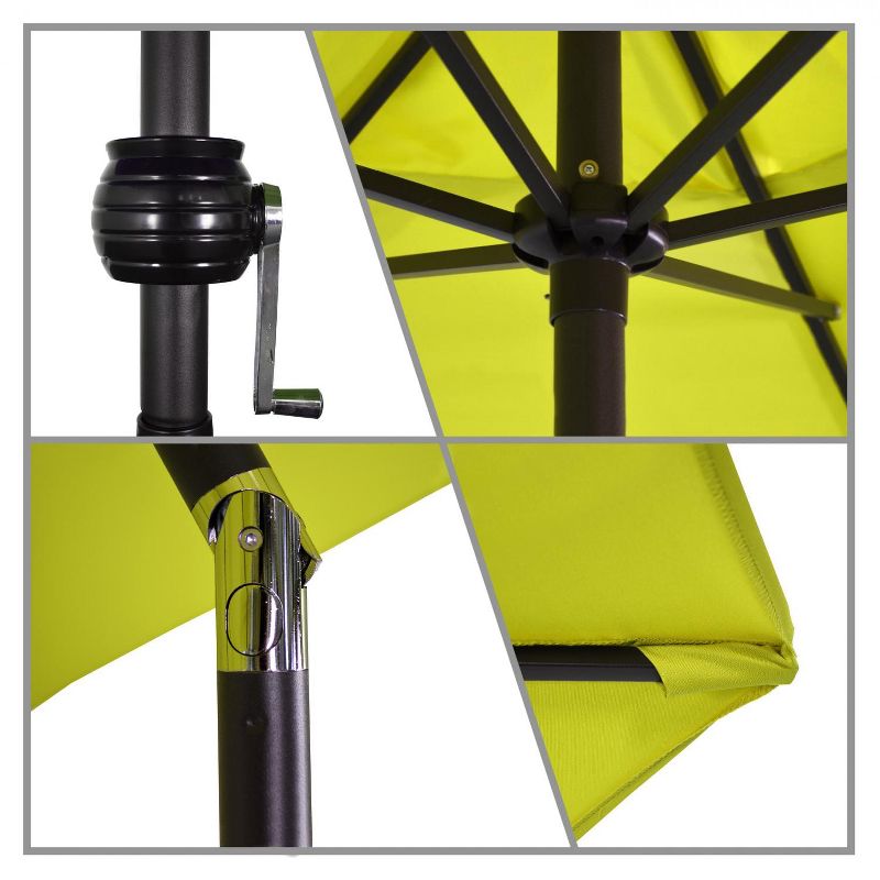 Astella  9 Ft. Aluminum Push Tilt Patio Umbrella W/ Crank Lift - Black Frame / Polyester Lime Green Canopy ECO906D709-P29